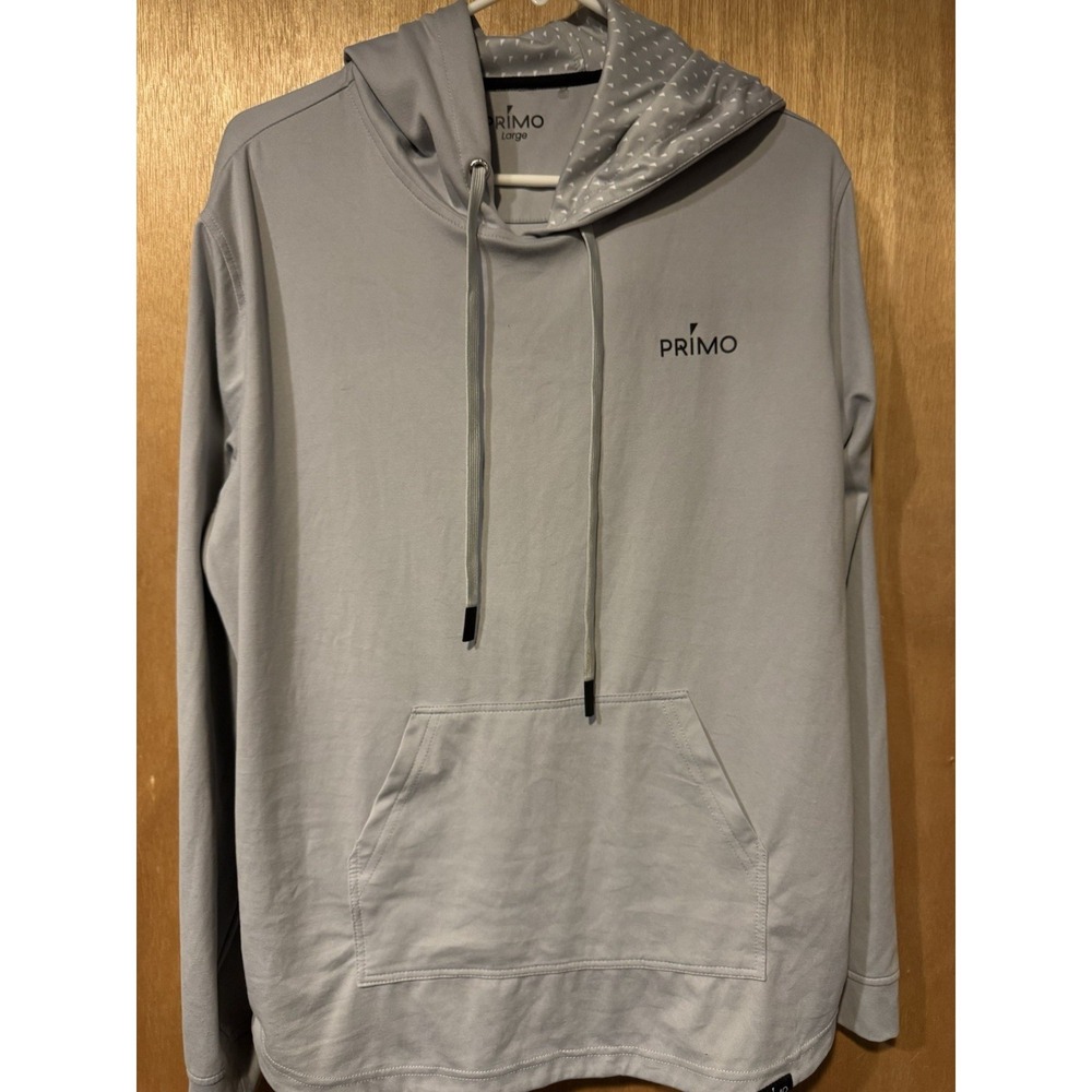 PRIMO Golf Gray Performance Drawstring Pullover Hoodie Large